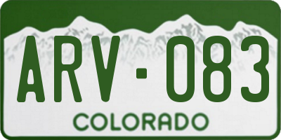 CO license plate ARV083