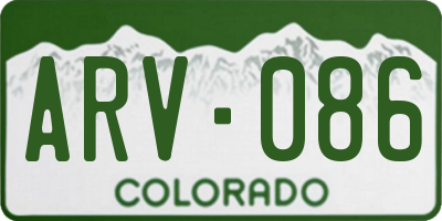 CO license plate ARV086