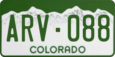 CO license plate ARV088