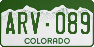CO license plate ARV089