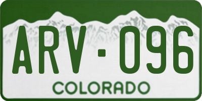 CO license plate ARV096