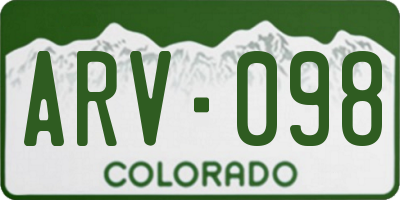 CO license plate ARV098