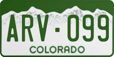 CO license plate ARV099