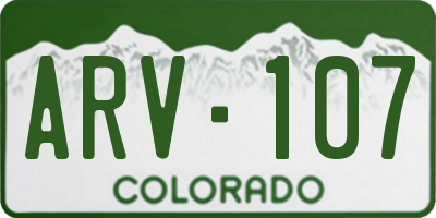 CO license plate ARV107