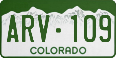 CO license plate ARV109
