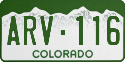 CO license plate ARV116