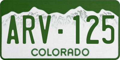 CO license plate ARV125