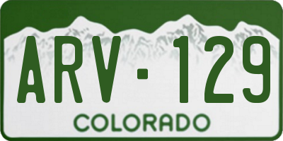 CO license plate ARV129