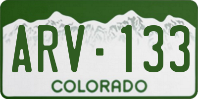 CO license plate ARV133