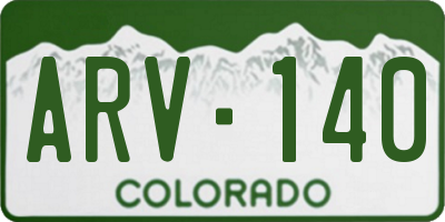 CO license plate ARV140