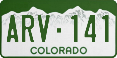CO license plate ARV141