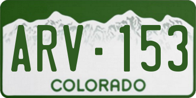 CO license plate ARV153