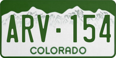 CO license plate ARV154
