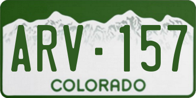 CO license plate ARV157