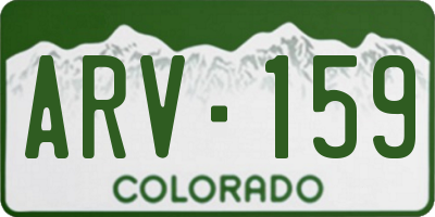 CO license plate ARV159