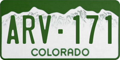 CO license plate ARV171