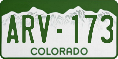 CO license plate ARV173
