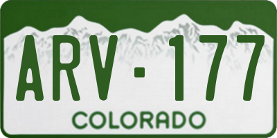 CO license plate ARV177