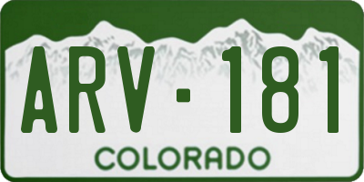 CO license plate ARV181