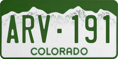 CO license plate ARV191