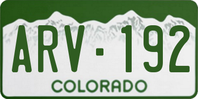 CO license plate ARV192