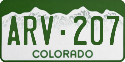 CO license plate ARV207