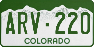CO license plate ARV220