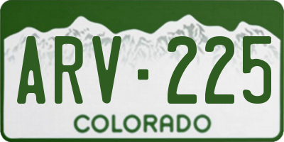 CO license plate ARV225