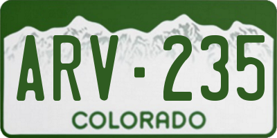 CO license plate ARV235