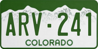 CO license plate ARV241
