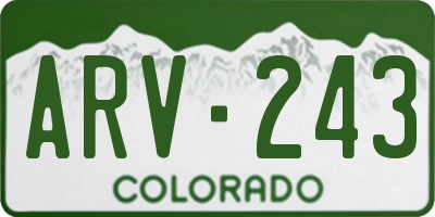CO license plate ARV243