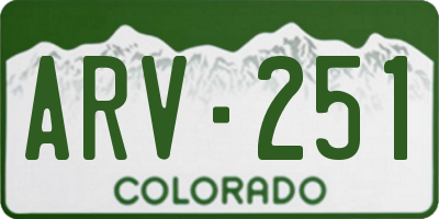 CO license plate ARV251