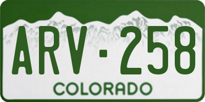 CO license plate ARV258