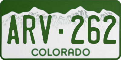 CO license plate ARV262