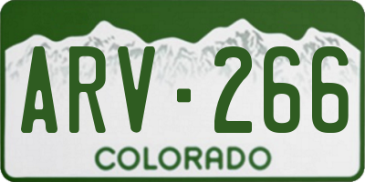 CO license plate ARV266