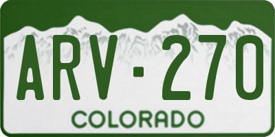 CO license plate ARV270