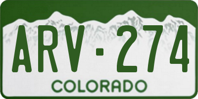 CO license plate ARV274