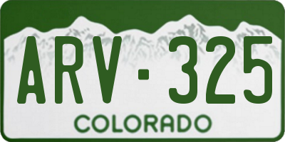 CO license plate ARV325