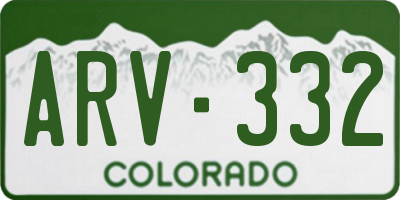 CO license plate ARV332