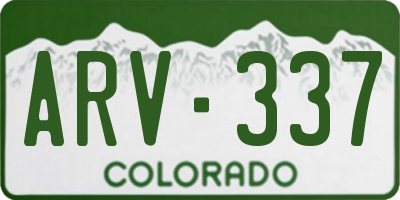 CO license plate ARV337