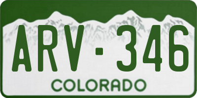 CO license plate ARV346