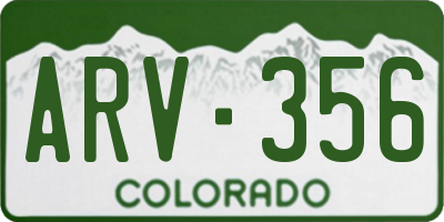 CO license plate ARV356