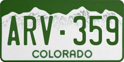 CO license plate ARV359