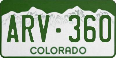 CO license plate ARV360