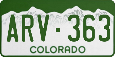 CO license plate ARV363