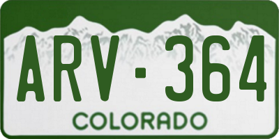 CO license plate ARV364