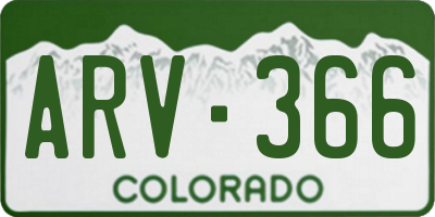 CO license plate ARV366