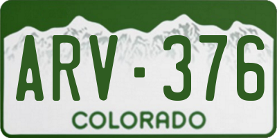 CO license plate ARV376