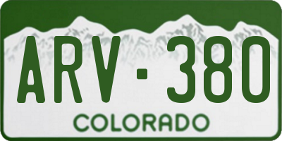 CO license plate ARV380