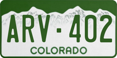 CO license plate ARV402